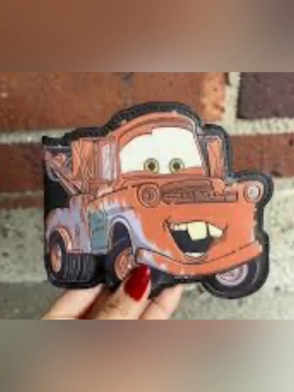 NEW Disney x Pixar CARS Tow MATER Vegan Leather Bi-Fold Figural Billfold Wallet